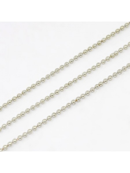 Ball Chain 1.5mm Paltinum colour NF -mtr