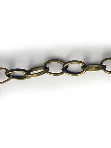 Chain Flat Oval  5.3x8mm Antiq Bronze -M