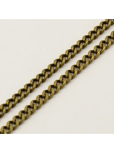 Curb Chain (Brass) Antique Brass 4mm - M