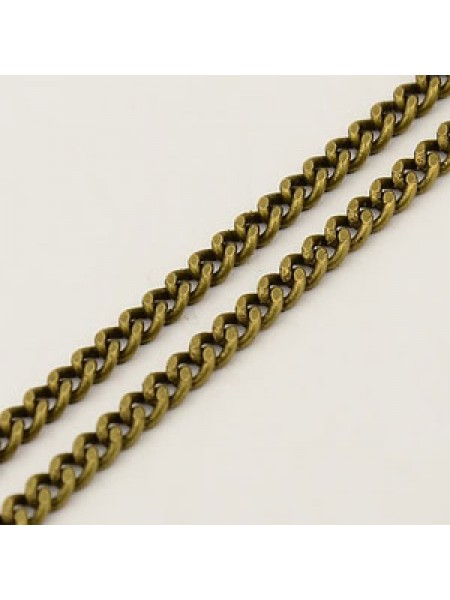 Curb Chain  4x3x0.8mm Anti Brass - Mtr