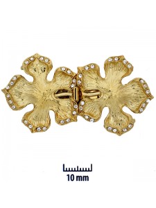 Clasp 53x29mm Flowers/stone 5-str Gold P