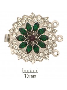 Clasp Round 33mm Clear & Emerald RohP