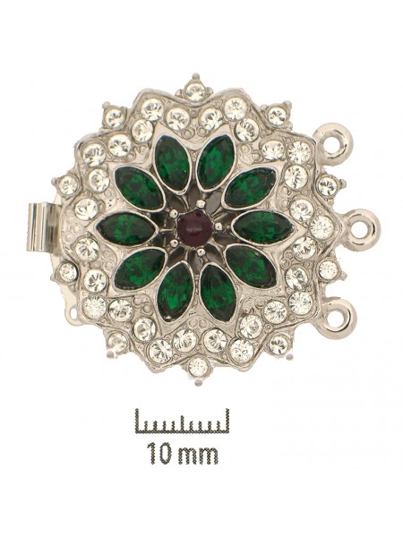 Clasp Round 33mm Clear & Emerald RohP