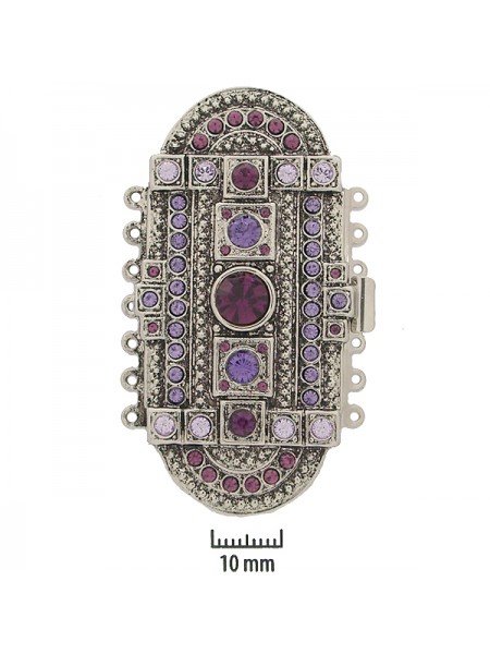 Clasp 61x31mm 7-row purple Old Pal