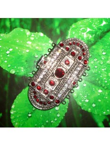 Clasp 61x31mm 7-row Siam & AB Old Pall