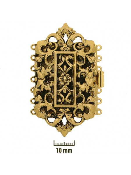 Clasp 7-row 55x30mm Pierced Design GP