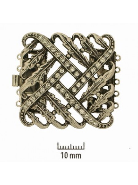 Clasp Square 35mm w/stones 5-str Anti Si