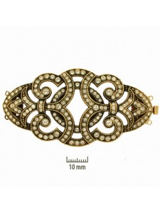 Clasp 70x37mm w/Clr stones Antique Gold