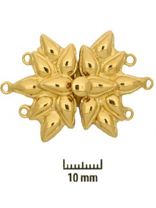 Floral Clasp 3-row 40x38mm No Stones GP