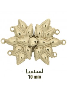Flower Clasp 3-row 40x38mm Rhodium Plate