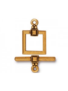 CLASP SET DECO SQUARE Antique Gold