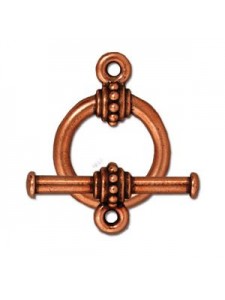 CLASP SET LG BEADED Antique Copper