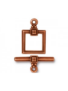 CLASP SET DECO SQUARE Antique Copper