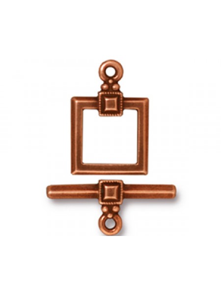 CLASP SET DECO SQUARE Antique Copper