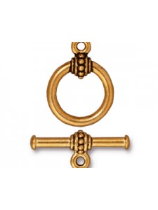 CLASP SET LG BEADED Antique Gold