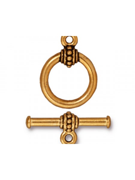 CLASP SET LG BEADED Antique Gold