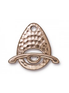 CLASP SET HAMMERED Bright Rhodium