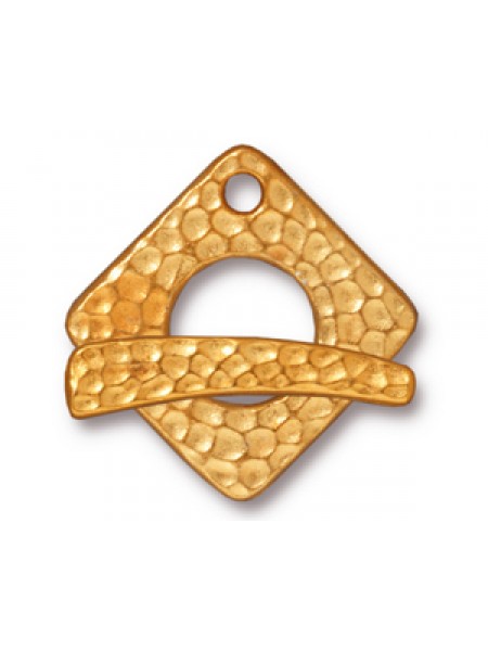 CLASP SET HAMMERED SQUARE Gold plated