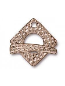 CLASP SET HAMMERED SQUARE Rhodium