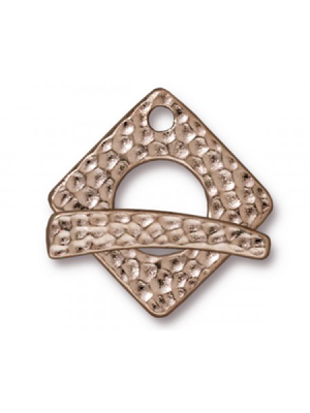 CLASP SET HAMMERED SQUARE Rhodium