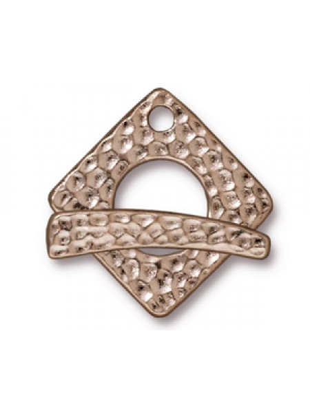 CLASP SET  HAMMERED SQUARE  Rhodium