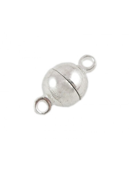 Clasp Magnetic 6mm Round Silver Plated