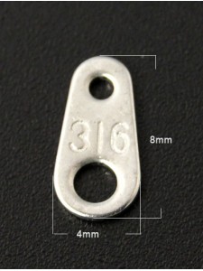 Stainless Steel Chain Tab 8x4mm H:1mm