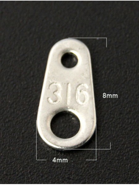 Stainless Steel Chain Tab 8x4mm H:1mm