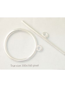 Toggle Clasp 35mm + Bar Silver plated NF