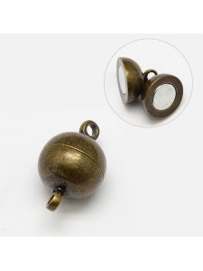 Magnetic Clasp Round 10mm Antique Bronze