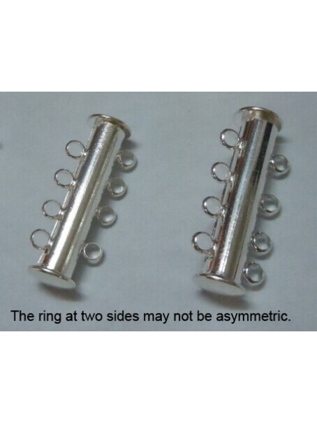 Magnetic Slide Clasp 3-str Platinum