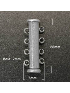 Slide Clasp w/magnet 4-strand 25mm Plat