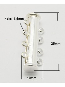 Slide Clasp w/magnet 4-strand 25mm SP