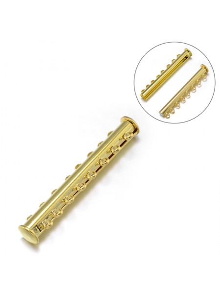 Slide clasp 8-strand 45x10x7mm Gold NF