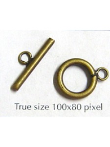Fob Clasp 2 part 12mm Ring Antique Brass