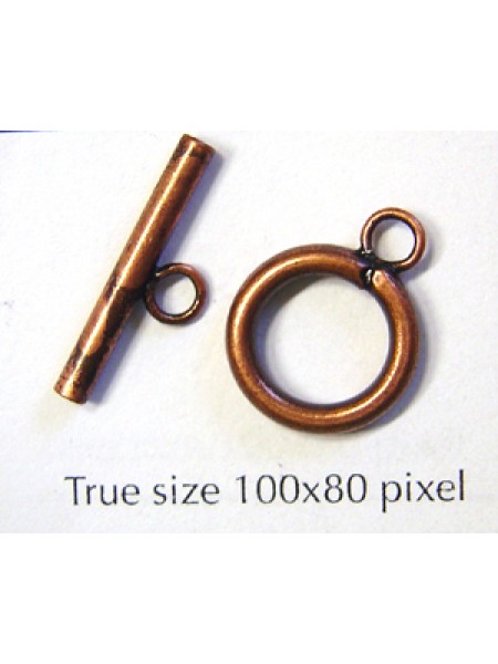 Fob Clasp (12mm ring) Antique Copper Pl.