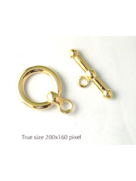 Fob Clasp Set Round 20mm Gold plated NF