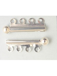 Bayonet Clasp 4 strand Silver Plated N/F