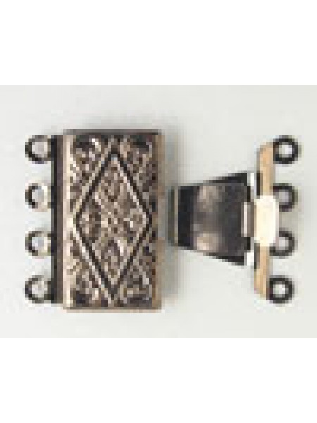 Clasp Box/Pattern 4 Strand Black N/F