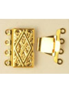 Clasp Box/Pattern 4 Strand Gold Pl. NF
