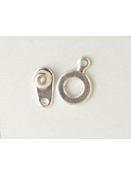 Clasp Large Button 9mm Silver Plated