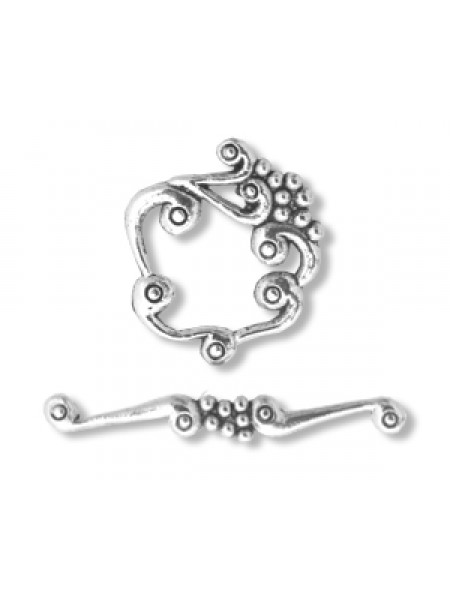 Toggle 26mm t-ba26mm Flower Antiq Silver