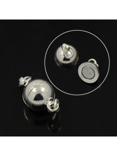Magnetic Clasp 8mm Round Silver plated