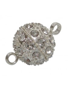 Magnetic Clasp with Stones Platinum 12mm