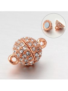 Magnetic Clasp 10mm Diamonte Rose Gold P