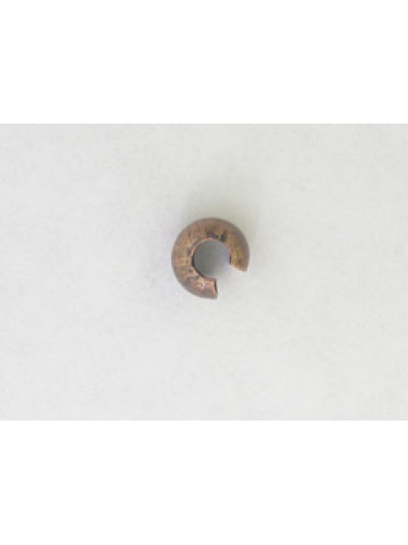 Crimp Cover 4mm 1.5mm hole Antiqu Copper