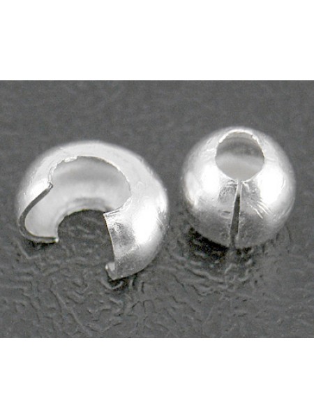Crimp Cover 5mm 2mm hole Silver Plated