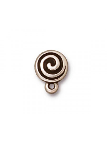 POST SPIRAL Antique Silver 10mm -PAIRS