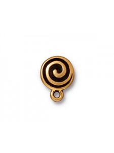 POST SPIRAL Antique Gold 10mm - PAIRS