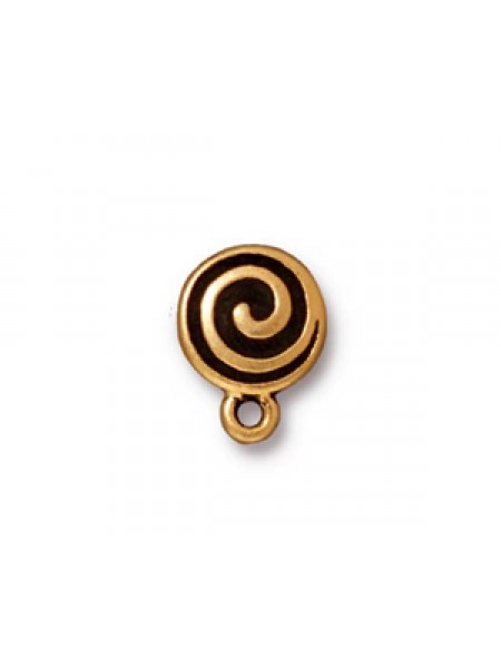 POST SPIRAL Antique Gold 10mm - PAIRS